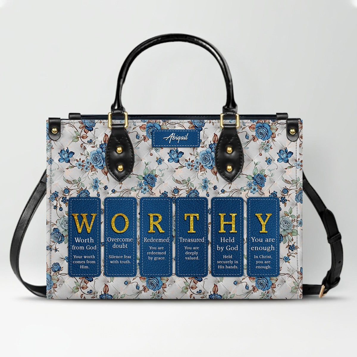 Personalized Christian Leather Handbag – Custom Name Faith-Inspired Gift for Women