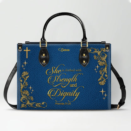 Personalized Christian Leather Handbag with Custom Name & Bible Verse | CHRISTIANARTBAG