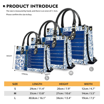 Personalized Leather Handbag – Discover Your Name Through Bible Verses | Custom Christian Handbag