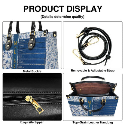 Personalized Leather Handbag – Discover Your Name Through Bible Verses | Custom Christian Handbag