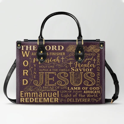 CHRISTIANARTBAG Personalized Leather Handbag - Custom [COLOR] Purse with [NAME/DESIGN] Print - Religious Gifts for Women CAB0171626