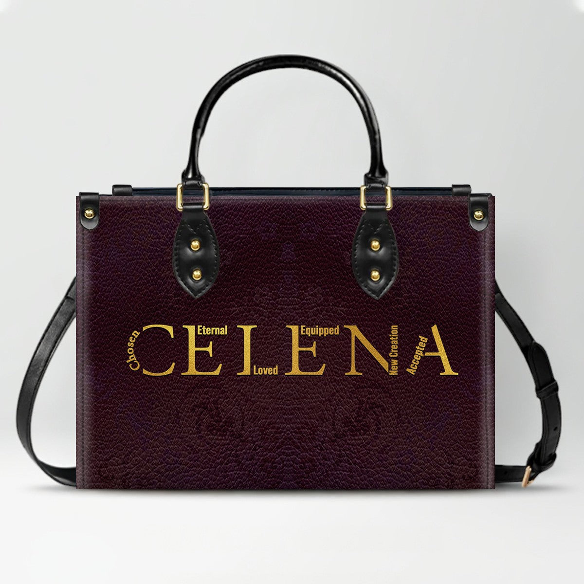Personalized Leather Handbag with Custom Bible Verse Name Meaning – CHRISTIANARTBAG Unique Christian Gift for Women - CAB011526