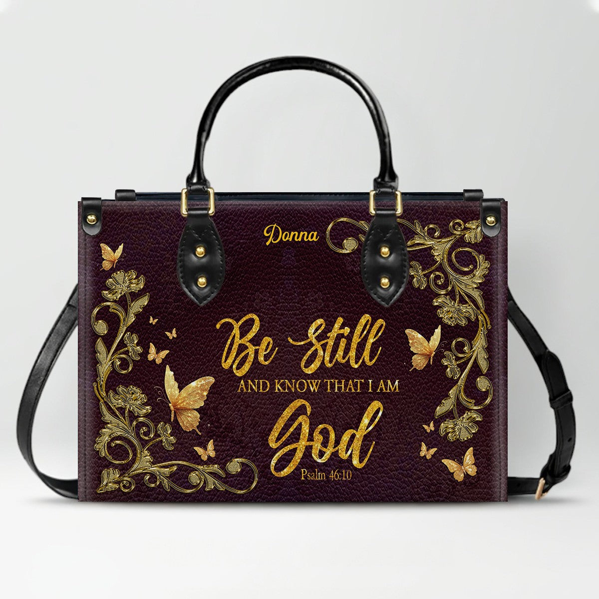 CHRISTIANARTBAG Personalized Leather Handbag with Bible Verse – Custom Name & Color Christian Gift for Women - CAB020226