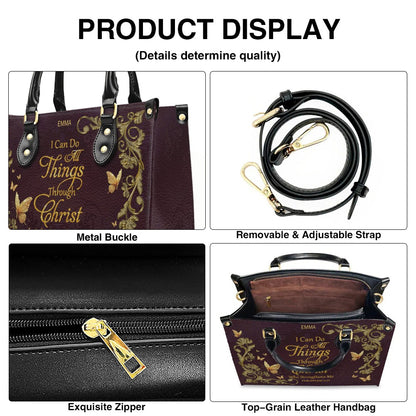 CHRISTIANARTBAG Personalized Leather Handbag with Bible Verse – Custom Name & Color Christian Gift for Women - CAB020226