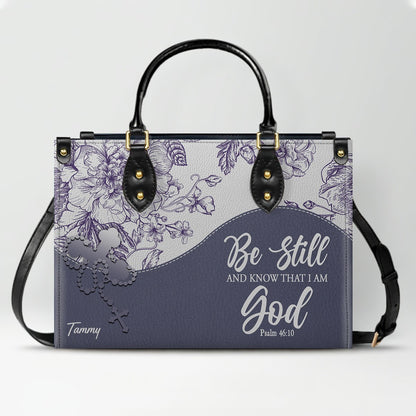 Christian Personalized Leather Handbag Flower for Women – Custom Name & Scripture | CHRISTIANARTBAG CAB031326