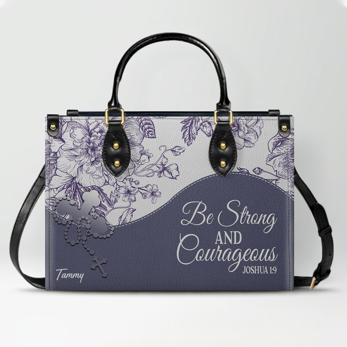 Personalized Christian Leather Handbag & Free Clutch Set – Custom Bible Verse Gift for Women CAB0241426