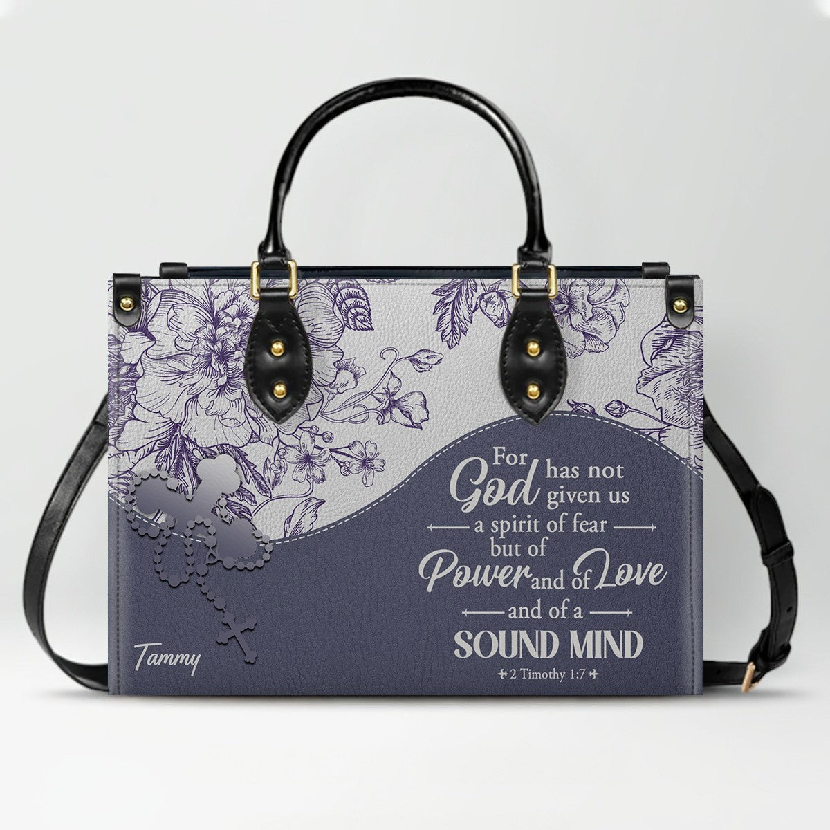 Personalized Christian Leather Handbag & Free Clutch Set – Custom Bible Verse Gift for Women CAB0241426