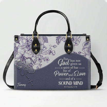 Christian Personalized Leather Handbag Flower for Women – Custom Name & Scripture | CHRISTIANARTBAG CAB031326