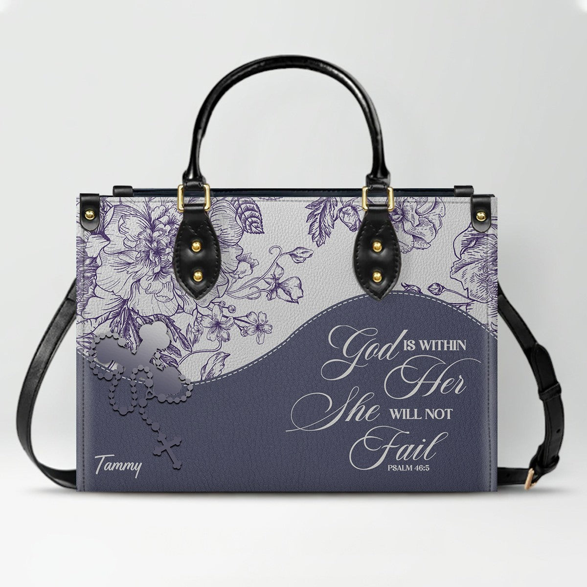 Personalized Christian Leather Handbag & Free Clutch Set – Custom Bible Verse Gift for Women CAB0241426