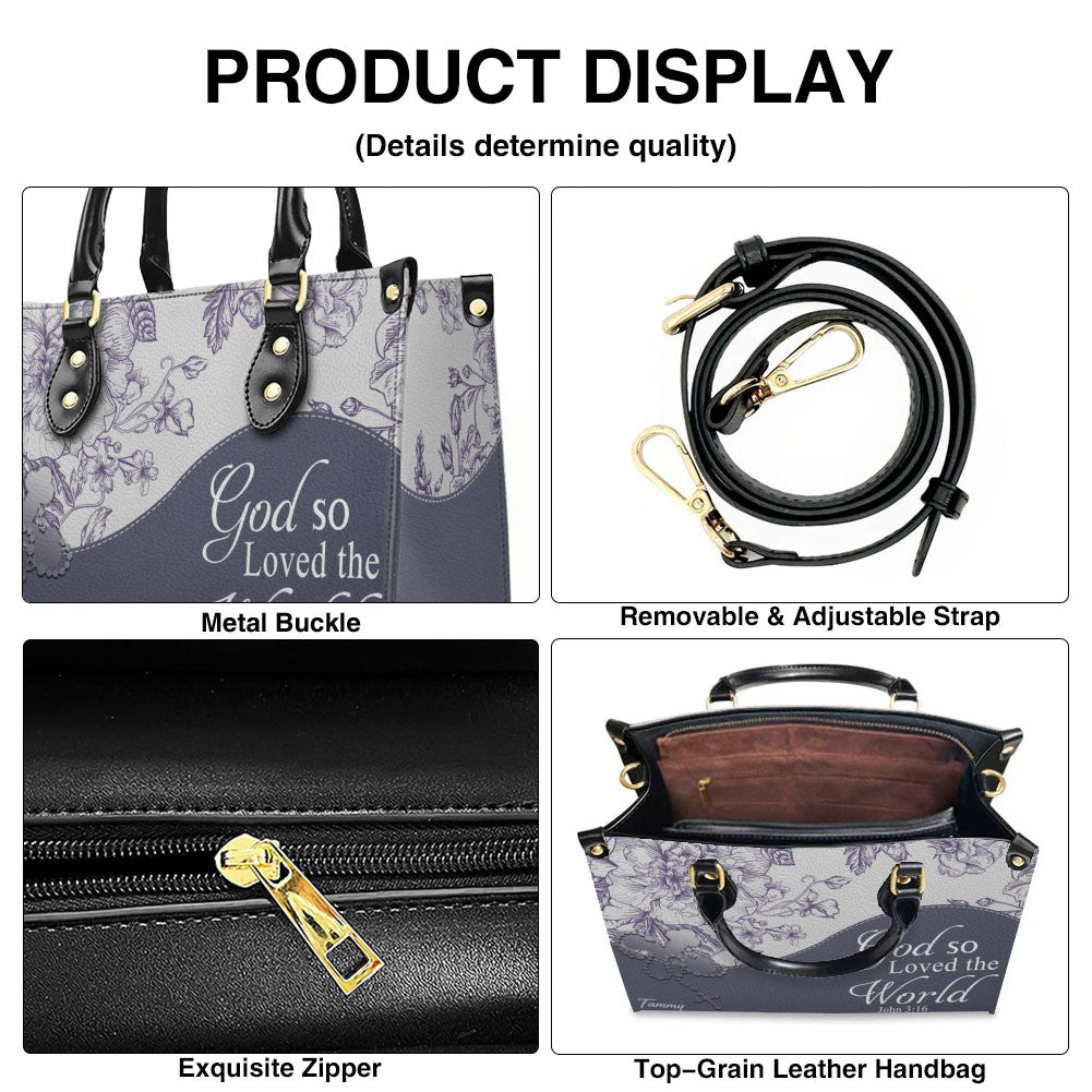 Custom Leather Handbag for Women – Personalized Name & Favorite Bible Verse | CHRISTIANARTBAG