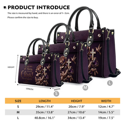 Personalized Christian Leather Handbag and Matching Wallet Set with Bible Verse Philippians 4:13 | Custom Name Gift - CHRISTIANARTBAG 02072726