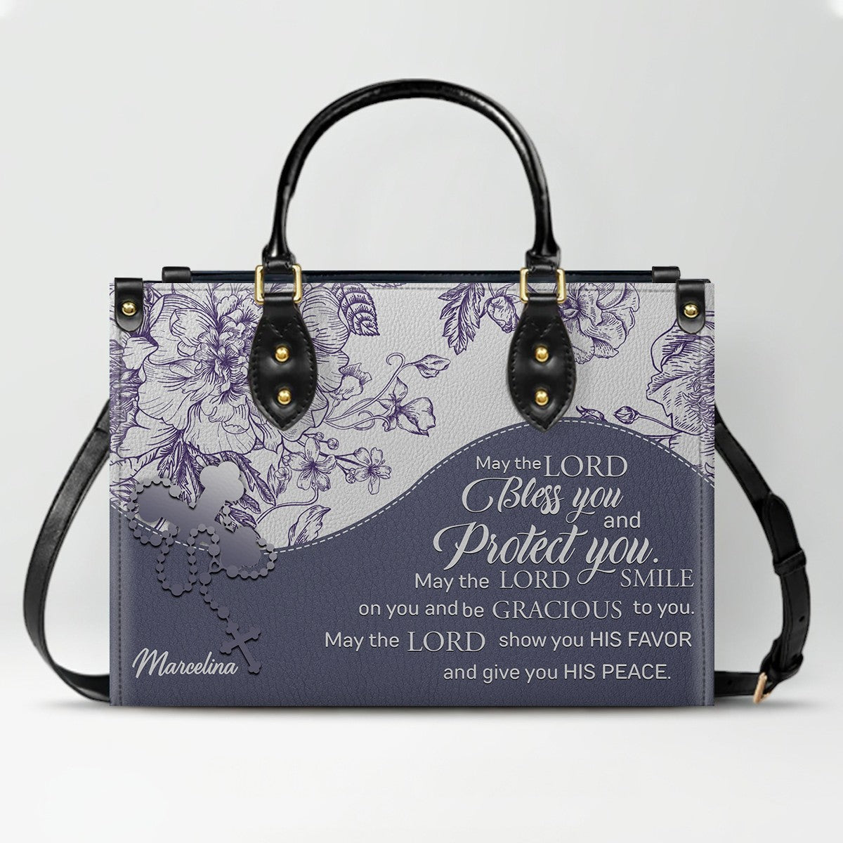 Personalized Christian Leather Handbag & Free Clutch Set – Custom Bible Verse Gift for Women CAB0241426