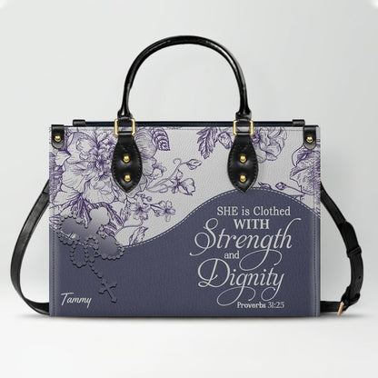 Personalized Christian Leather Handbag & Free Clutch Set – Custom Bible Verse Gift for Women CAB0241426