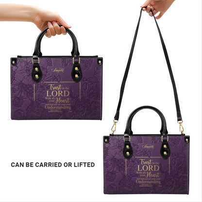 Personalized Bible Verse Leather Handbag - Custom Name Christian Tote Bag | CHRISTIANARTBAG 01080626