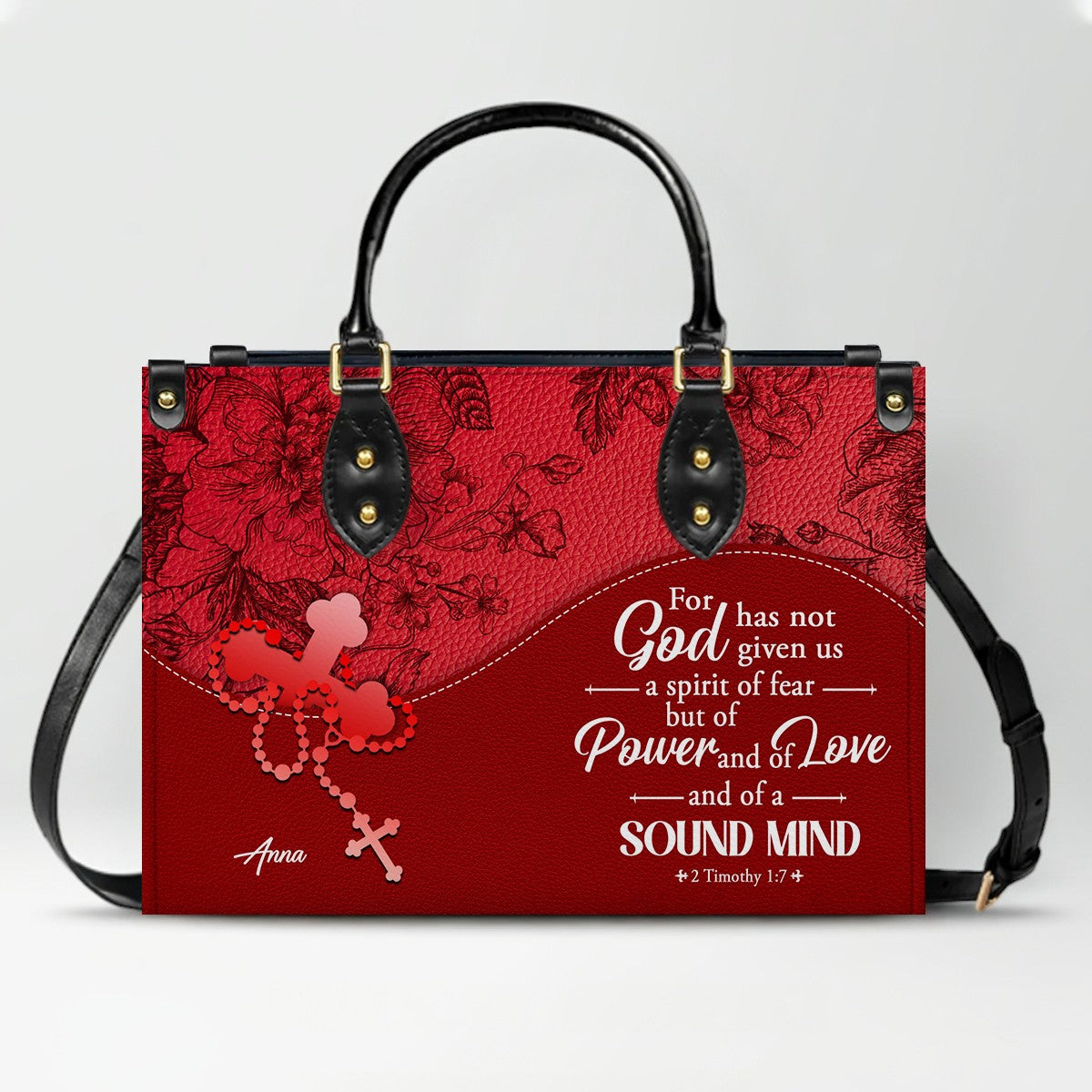 CHRISTIANARTBAG Personalized Leather Handbag - Custom Name & Bible Verse Christian Purse CAB01100126