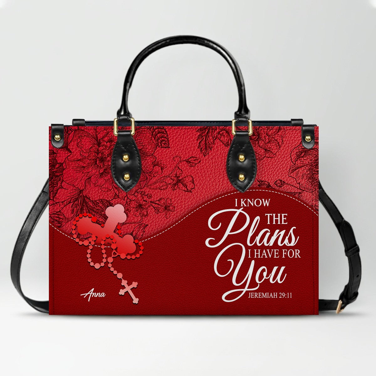 Personalized Leather Handbag with Bible Verse – Christian Gift by CHRISTIANARTBAG