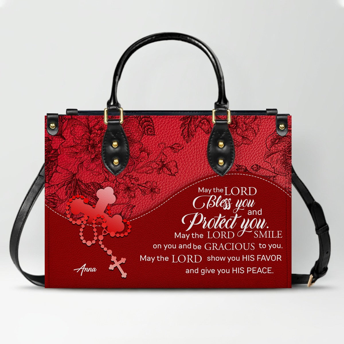 CHRISTIANARTBAG Personalized Leather Handbag - Custom Name & Bible Verse Christian Purse CAB01100126