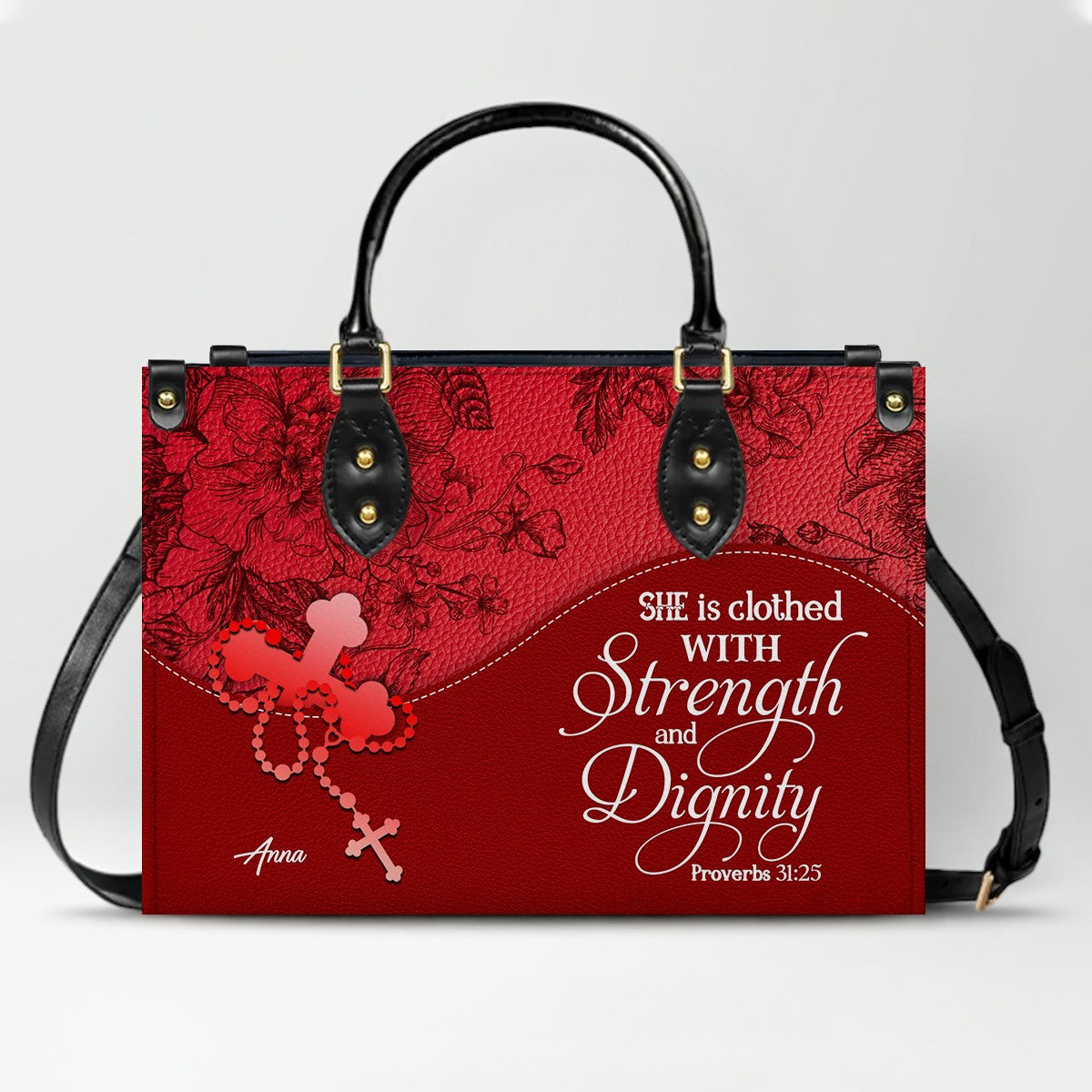 Personalized Leather Handbag with Bible Verse – Christian Gift by CHRISTIANARTBAG