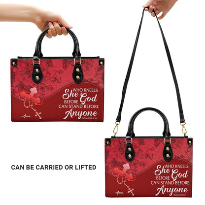 SET Personalized Christian Leather Handbag and Clutch Purse – Red Bible Verse Gift for Women of Faith | CHRISTIANARTBAG
