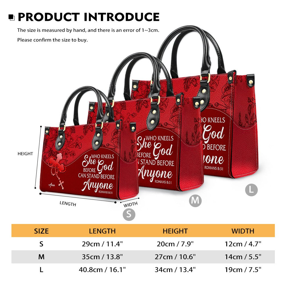 SET Personalized Christian Leather Handbag and Clutch Purse – Red Bible Verse Gift for Women of Faith | CHRISTIANARTBAG