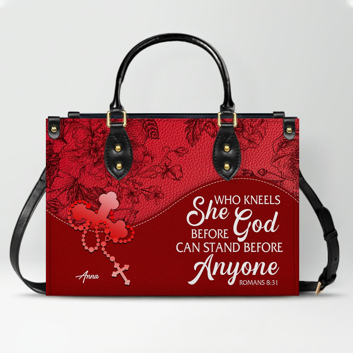 CHRISTIANARTBAG Personalized Leather Handbag - Custom Name & Bible Verse Christian Purse CAB01100126
