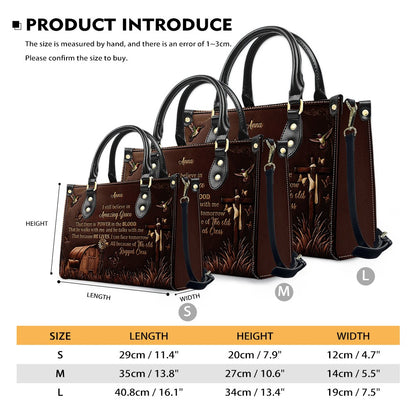 Personalized Leather Handbag for Women, Custom Christian Amazing Grace Purse with Name - CHRISTIANARTBAG CAB02100426