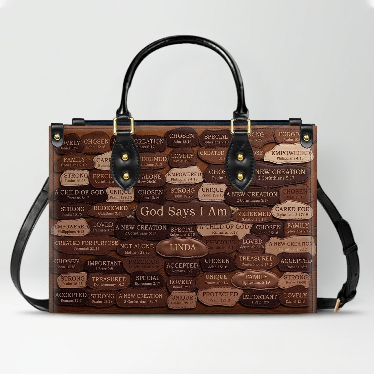 Personalized Leather Handbag - God Says I Am Christian Purse | CHRISTIANARTBAG 01080526