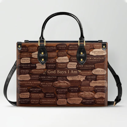 Personalized Leather Handbag - God Says I Am Christian Purse | CHRISTIANARTBAG 01080526
