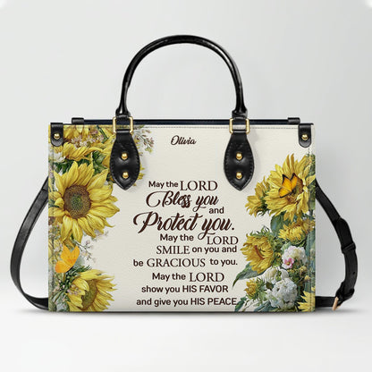 Personalized Christian Leather Handbag for Women – Custom Name & Bible Verse | CHRISTIANARTBAG CAB011426