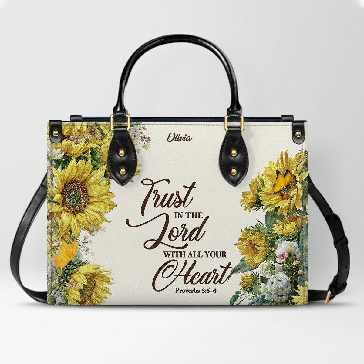 Personalized Christian Leather Handbag for Women – Custom Name & Bible Verse | CHRISTIANARTBAG CAB011426