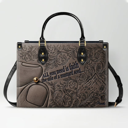 Personalized Leather Handbag "Faith as a Mustard Seed" | CHRISTIANARTBAG 02080526