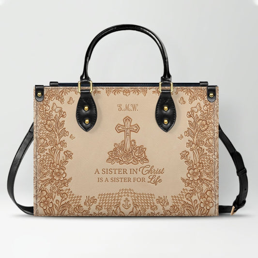 Personalized Leather Handbag | Custom Christian Gifts for Women - Sister in Christ | CHRISTIANARTBAG CAB0371626
