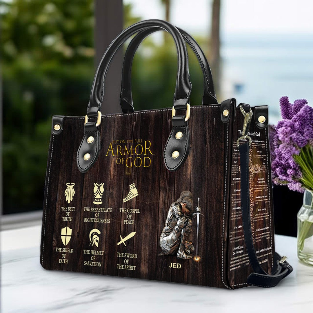 Christianartbag Handbags, Put On The Full Armor Of God Leather Bags, Personalized Bags, Gifts for Women, Christmas Gift, CABLTB01240823.