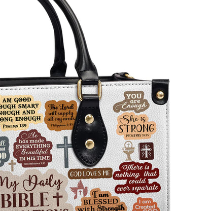 Christianartbag Handbags, My Daily Bible Affirmation Leather Handbag, Personalized Bags, Gifts for Women, Christmas Gift, CABLTB01170923. - Christian Art Bag