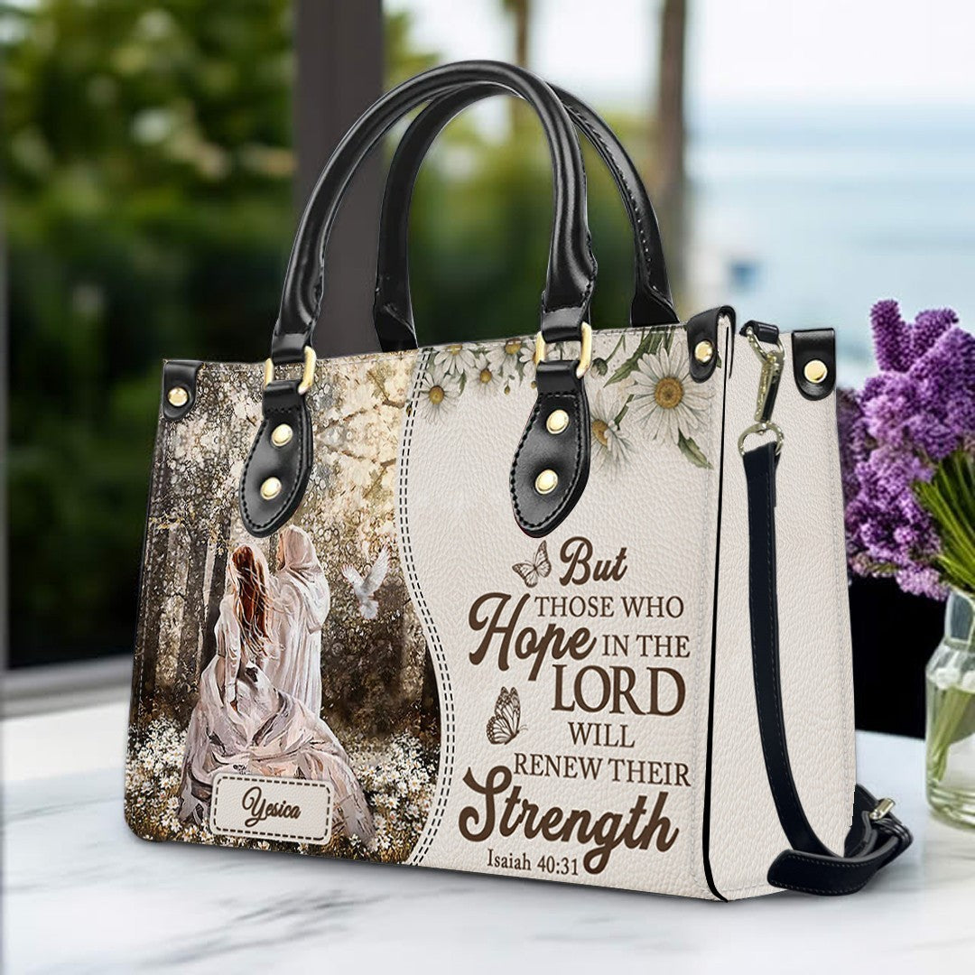 Personalized Christian Leather Handbag for Women - Custom Name & Bible Verse Tote Bag - Handcrafted Scripture Purse by CHRISTIANARTBAG