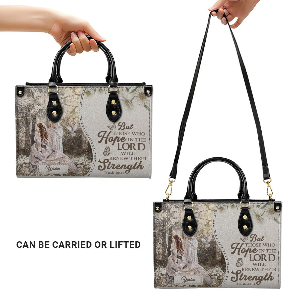 Personalized Christian Leather Handbag for Women - Custom Name & Bible Verse Tote Bag - Handcrafted Scripture Purse by CHRISTIANARTBAG