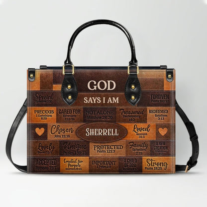 Christian Art Bag God Says You Are Personalized Handbag with Long Wallet | Custom Scripture Leather Tote & Purse Set | Faith Based Religious Gifts for Her CAB01061526