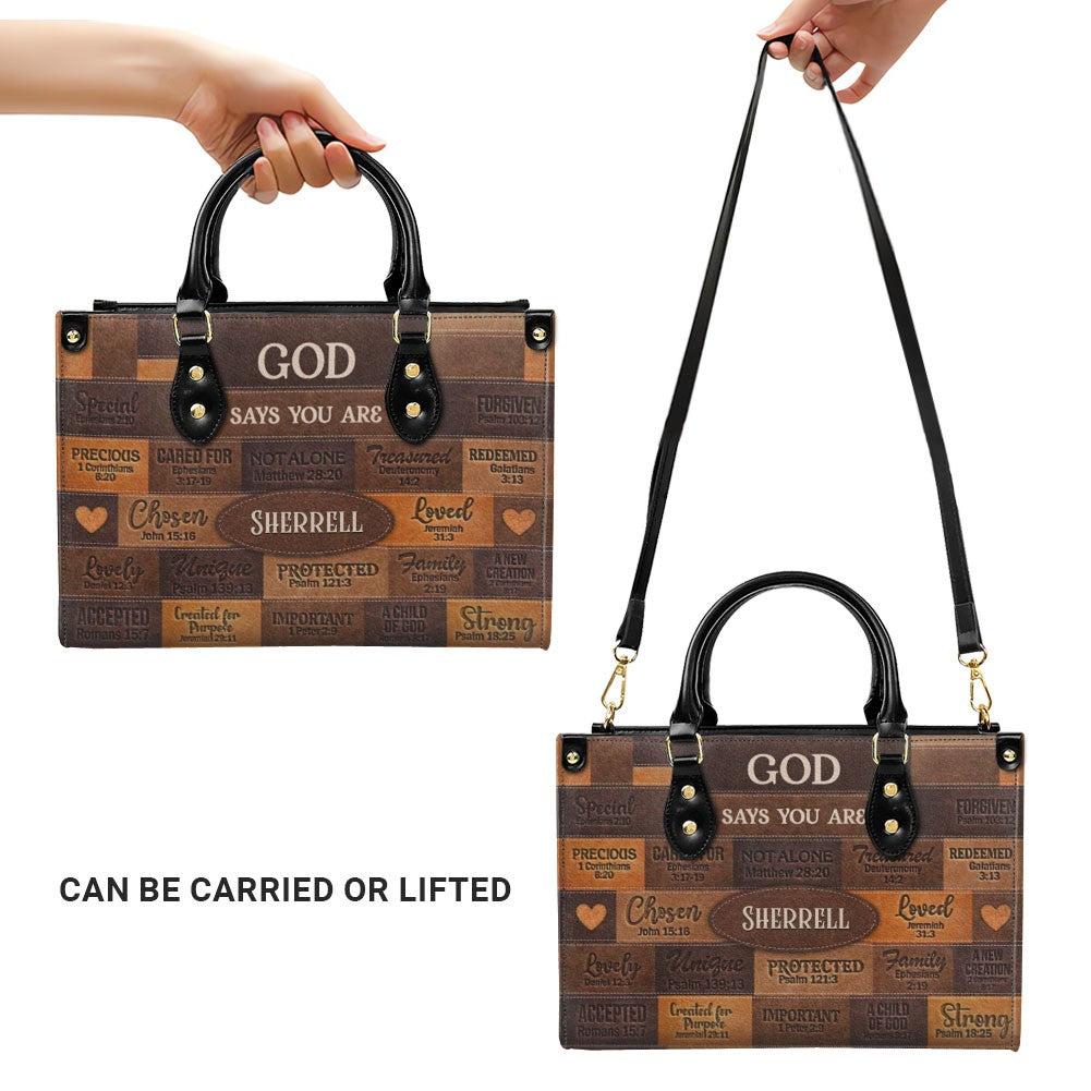Christianartbag Handbags, God Says You Are Leather Bags, Personalized Bags, Gifts for Women, Christmas Gift, CABLTB01040823.