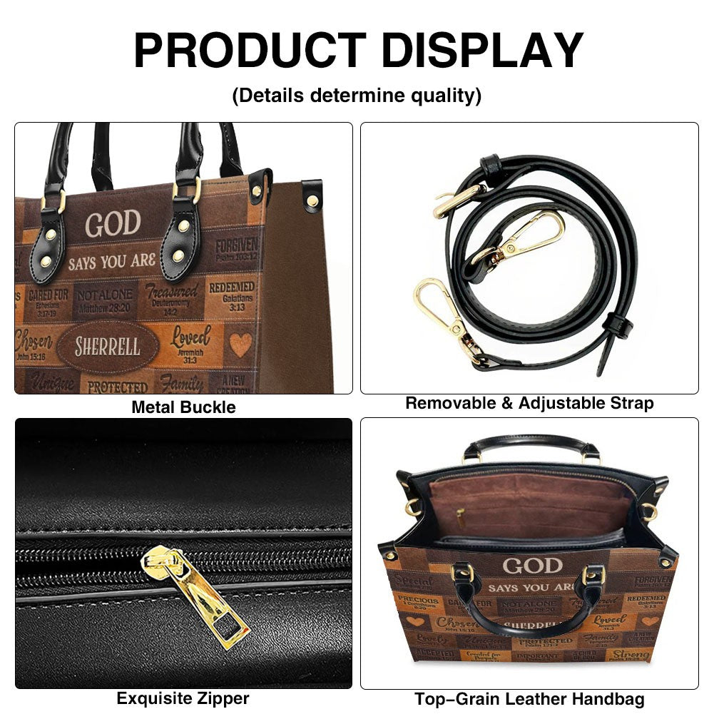 Christian Art Bag God Says You Are Personalized Handbag with Long Wallet | Custom Scripture Leather Tote & Purse Set | Faith Based Religious Gifts for Her CAB01061526