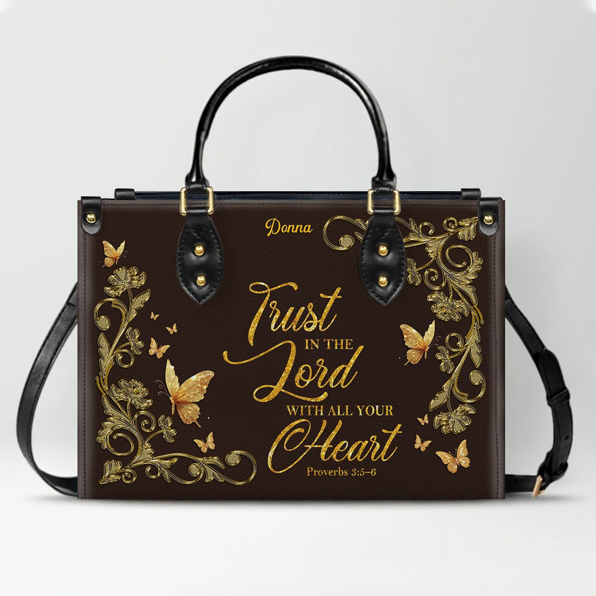 CHRISTIANARTBAG Personalized Leather Handbag - Custom Bible Verse Tote Bag for Christian Women - Religious Cross Body Purse - Mother’s Day Gift
