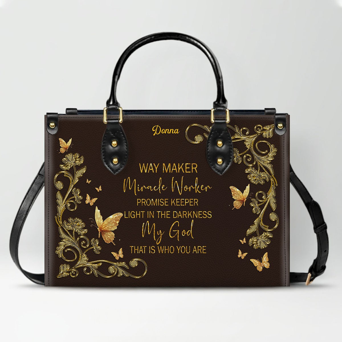 CHRISTIANARTBAG Personalized Leather Handbag - Custom Bible Verse Tote Bag for Christian Women - Religious Cross Body Purse - Mother’s Day Gift