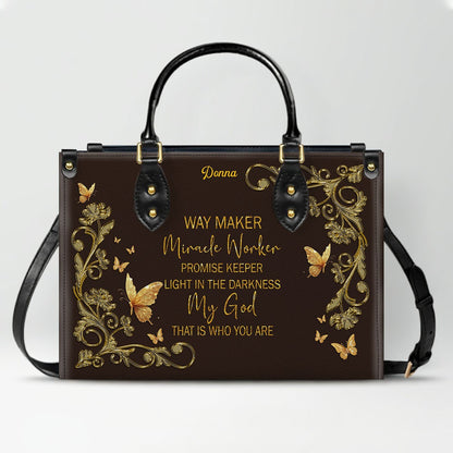 CHRISTIANARTBAG Personalized Leather Handbag - Custom Bible Verse Tote Bag for Christian Women - Religious Cross Body Purse - Mother’s Day Gift