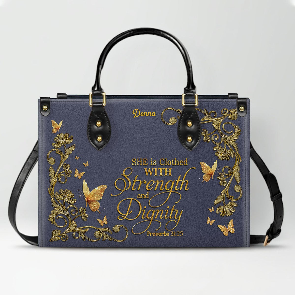 CHRISTIANARTBAG Personalized Leather Handbag - Custom Bible Verse Tote Bag for Christian Women - Religious Cross Body Purse - Mother’s Day Gift