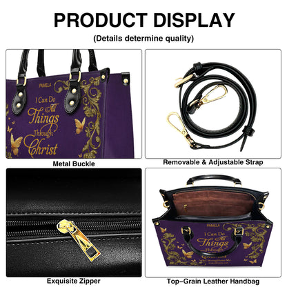 Personalized Leather Handbag with Custom Name & Bible Verse - Personalized Christian Leather Handbag & Wallet Set | CHRISTIANARTBAG™ CAB01012626