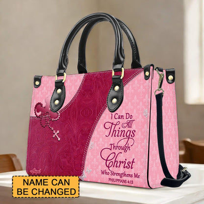 Christian Leather Purse with Personalized Name & Custom Bible Verse | CHRISTIANARTBAG Luxury Bag
