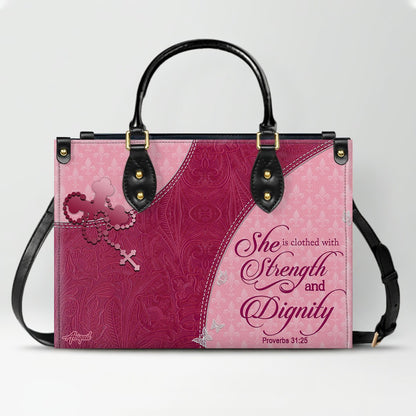 Christian Leather Purse with Personalized Name & Custom Bible Verse | CHRISTIANARTBAG Luxury Bag