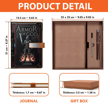 Premium Custom Leather Journal & Pen Set - Armor of God Collection | CHRISTIANARTBAG CAB016126