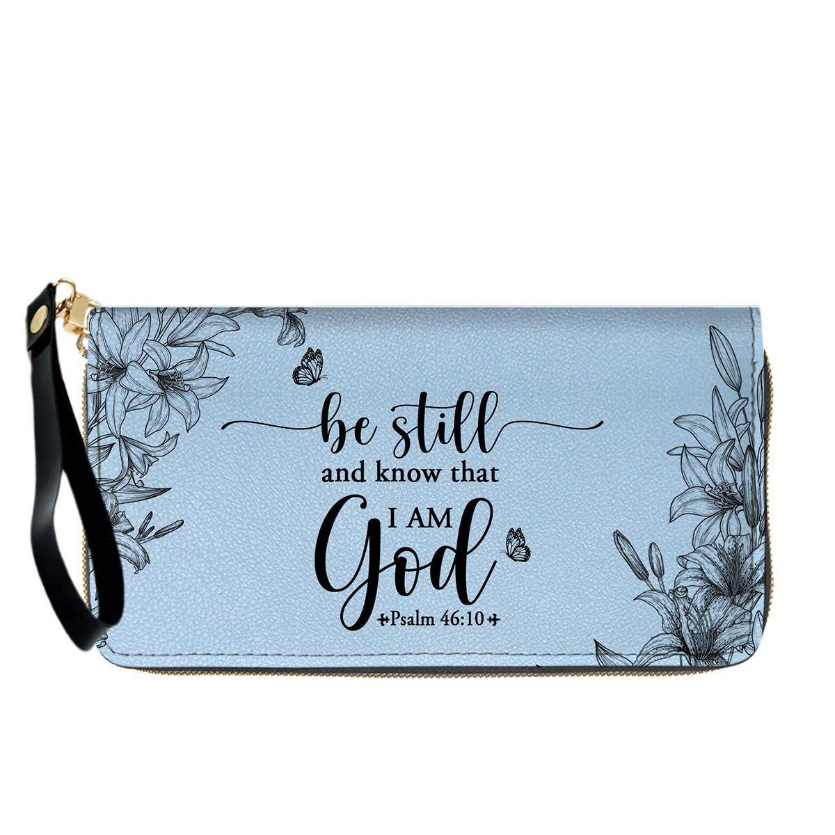 Personalized Leather Handbag Cool Blue & Wallet Set for Women – Custom Name & Bible Verse – Christian Gift | CHRISTIANARTBAG