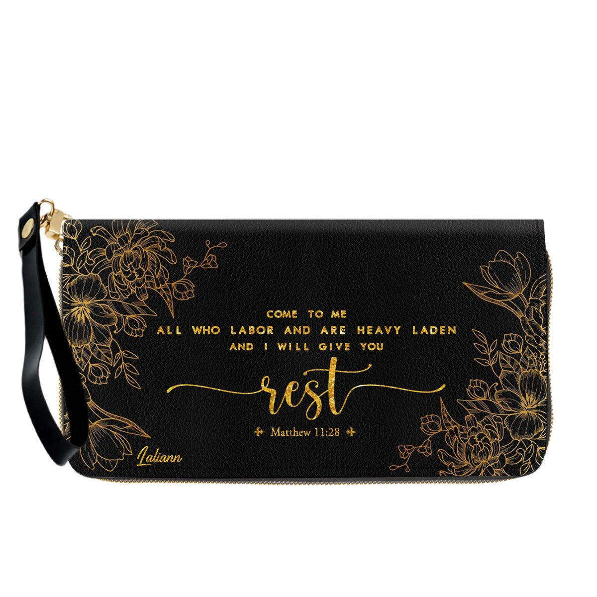 Personalized Leather Handbag Black with Bible Verse – Christian Gifts – Custom Christian Purse by CHRISTIANARTBAG CAB012626