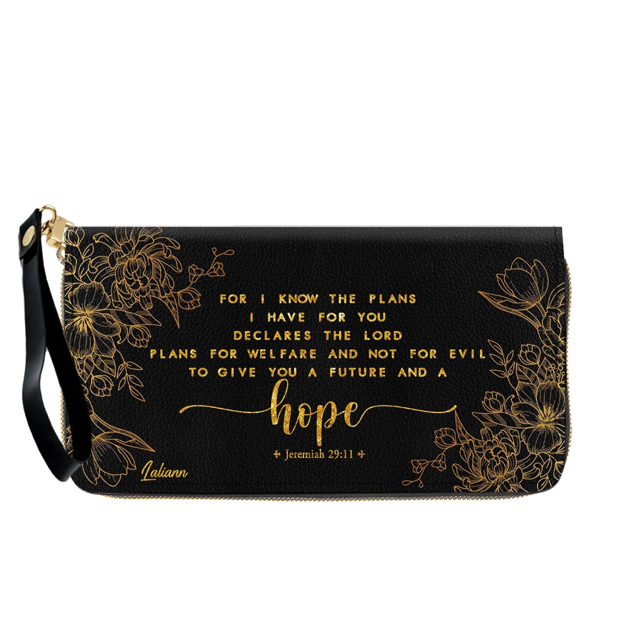 Personalized Leather Handbag Black with Bible Verse – Christian Gifts – Custom Christian Purse by CHRISTIANARTBAG CAB012626